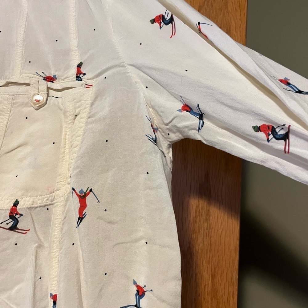 Maeve White Shirt with Red and Blue Skiers - Picture 7 of 15